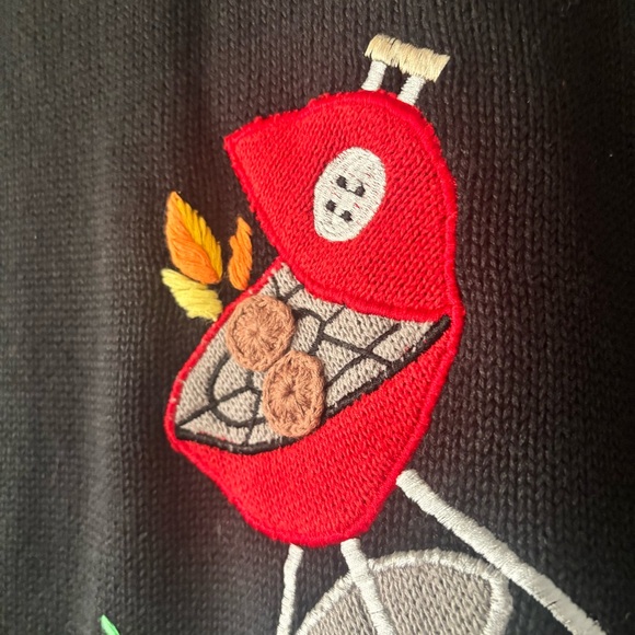 Vintage 90s Barbecue Ugly Sweater Vest Large - Picture 7 of 7